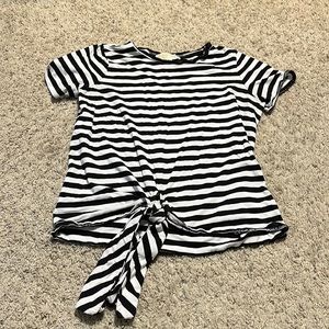 Michael Kors Womens medium striped tshirt shirt tee t-shirt m black white